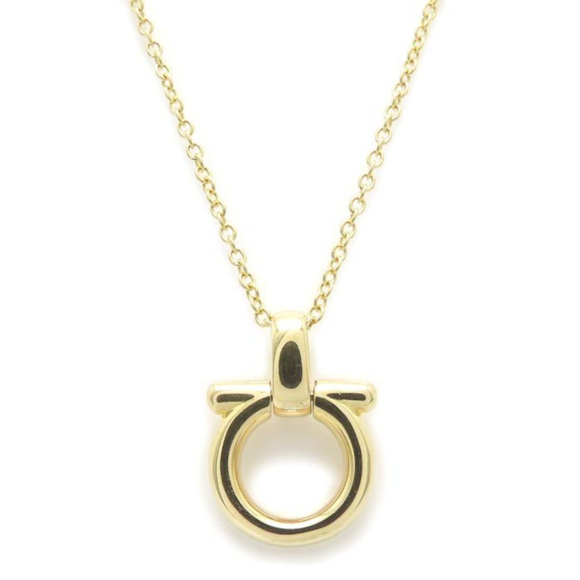 Salvatore Ferragamo Gancini Necklace 18k Yellow Gold Womens Item No 295381 1542$